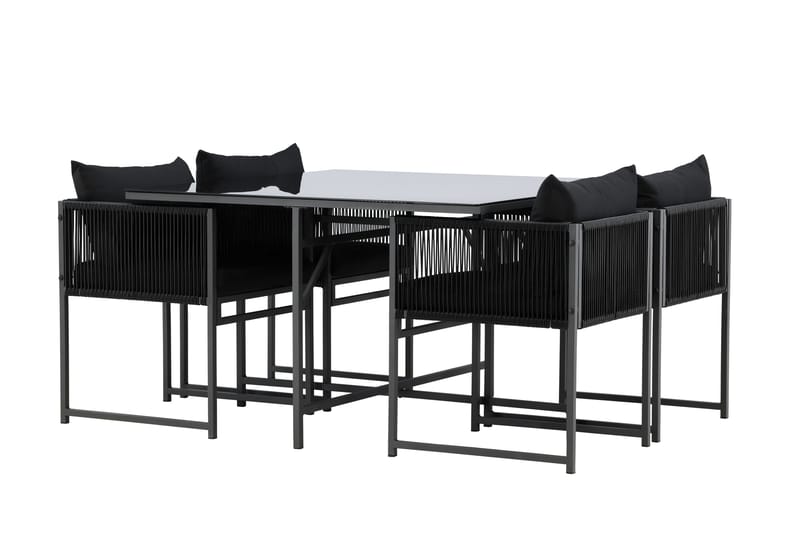 Noto Matgrupp Utomhus 4-sits - Svart - Utemöbler - Utegrupp - Matgrupper utomhus