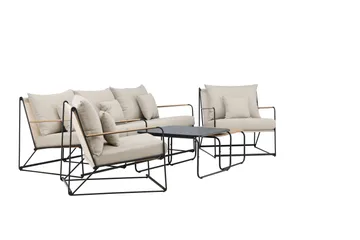 Palazzo Soffgrupp Utomhus 5-sits - Svart/Beige - Utemöbler - Utegrupp - Loungegrupp