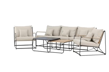 Palazzo Soffgrupp Utomhus 5-sits - Svart/Beige - Utemöbler - Utegrupp - Loungegrupp