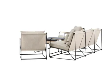Palazzo Soffgrupp Utomhus 5-sits - Svart/Beige - Utemöbler - Utegrupp - Loungegrupp