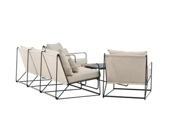 Palazzo Soffgrupp Utomhus 5-sits - Svart/Beige - Utemöbler - Utegrupp - Loungegrupp
