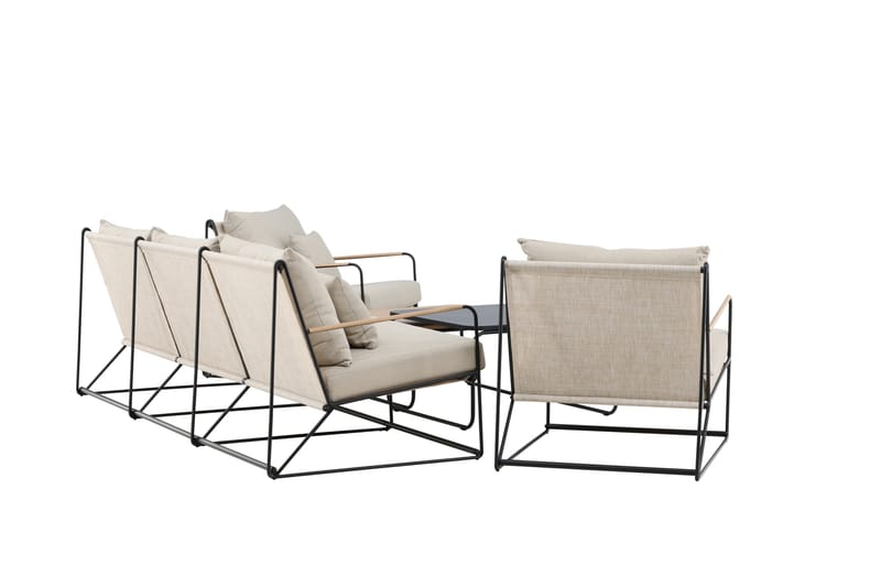 Palazzo Soffgrupp Utomhus 5-sits - Svart/Beige - Utemöbler - Utegrupp - Loungegrupp