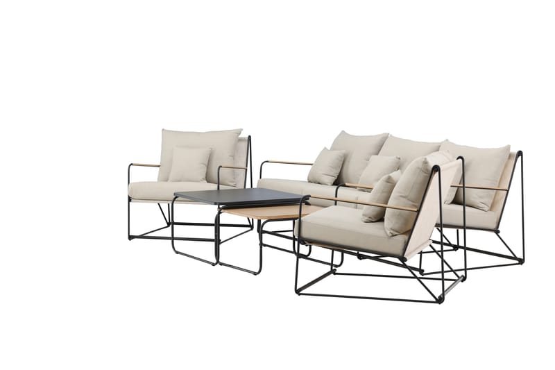 Palazzo Soffgrupp Utomhus 5-sits - Svart/Beige - Utemöbler - Utegrupp - Loungegrupp