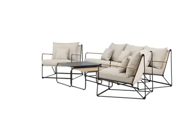 Palazzo Soffgrupp Utomhus 5-sits - Svart/Beige - Utemöbler - Utegrupp - Loungegrupp
