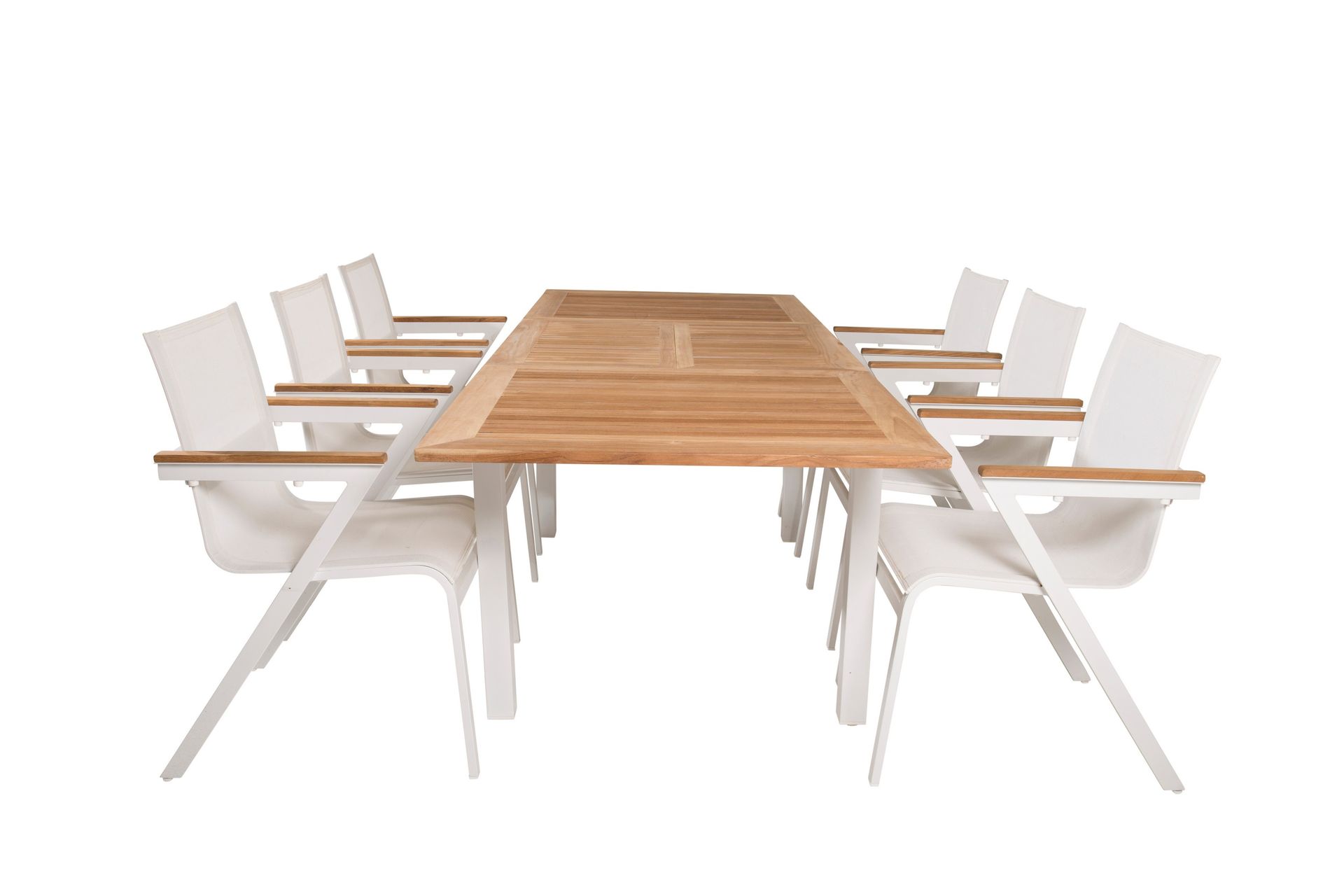 PANAMA Matgrupp Utomhus 160 cm Rektangul&auml;r med 6 MEXICO Utestolar -