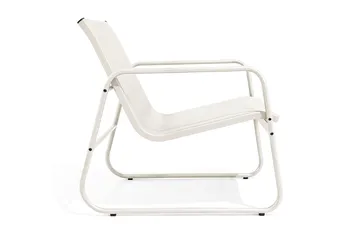 Pelanda Loungegrupp  - Soffa och 2 fåtöljer i stål soffbord med frostad glasskiva - Ljusbeige - Utemöbler - Utegrupp - Loungegrupp