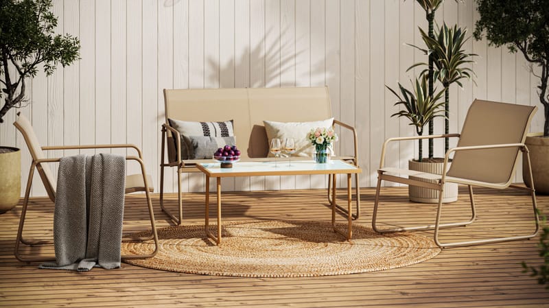 Pelanda Loungegrupp Utomhus - Beige - Utemöbler - Utegrupp - Loungegrupp