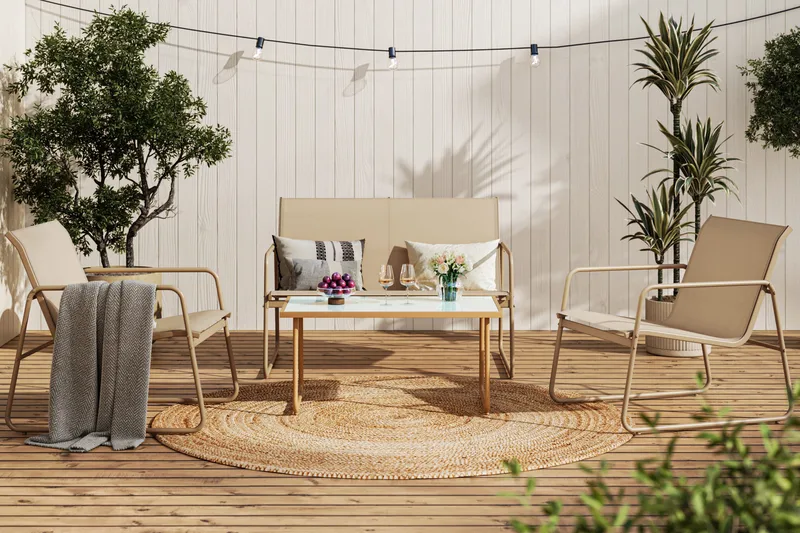 Pelanda Loungegrupp Utomhus - Beige - Utemöbler - Utegrupp - Loungegrupp