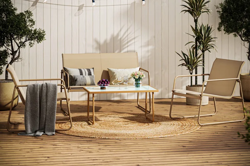 Pelanda Loungegrupp Utomhus - Beige - Utemöbler - Utegrupp - Loungegrupp