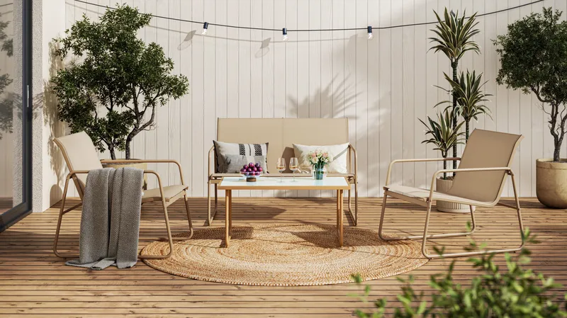 Pelanda Loungegrupp Utomhus - Beige - Utemöbler - Utegrupp - Loungegrupp