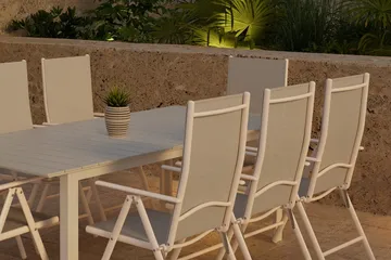 Rektangulärt matbord Levels 229 cm Utomhus med 8 Break Karmstol - Utemöbler - Utegrupp - Matgrupper utomhus
