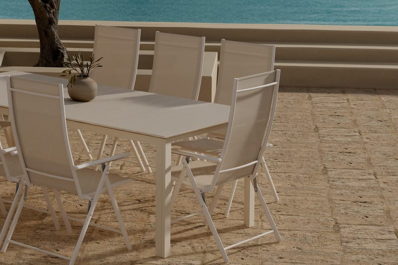Rektangulärt matbord Levels 229 cm Utomhus med 8 Levanzo Karmstol - Utemöbler - Utegrupp - Matgrupper utomhus