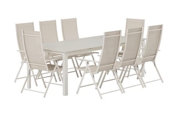 Rektangulärt matbord Levels 229 cm Utomhus med 8 Levanzo Karmstol - Utemöbler - Utegrupp - Matgrupper utomhus