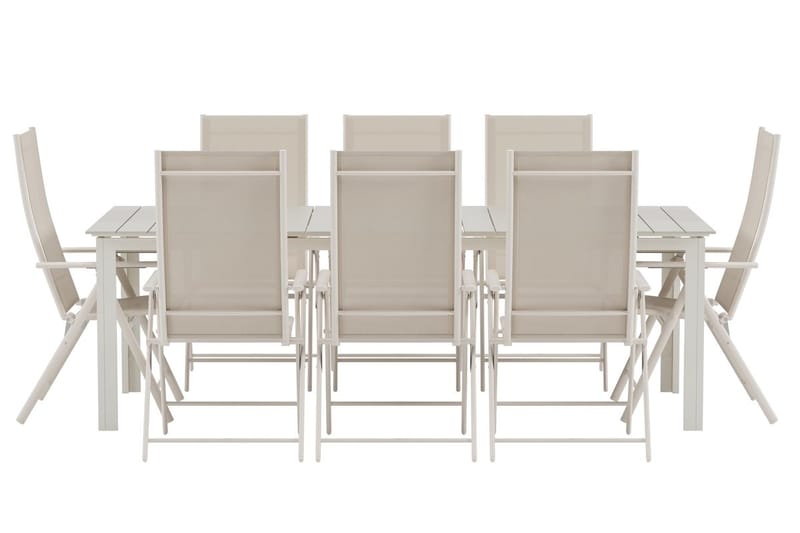 Rektangulärt matbord Levels 229 cm Utomhus med 8 Levanzo Karmstol - Utemöbler - Utegrupp - Matgrupper utomhus