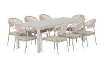 Rektangulärt matbord Levels 229 cm Utomhus med 8 Matstol Paros - Utemöbler - Utegrupp - Matgrupper utomhus