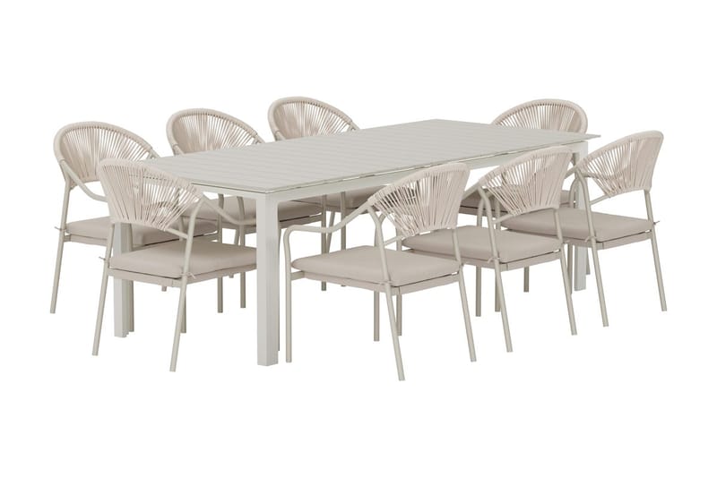 Rektangulärt matbord Levels 229 cm Utomhus med 8 Matstol Paros - Utemöbler - Utegrupp - Matgrupper utomhus