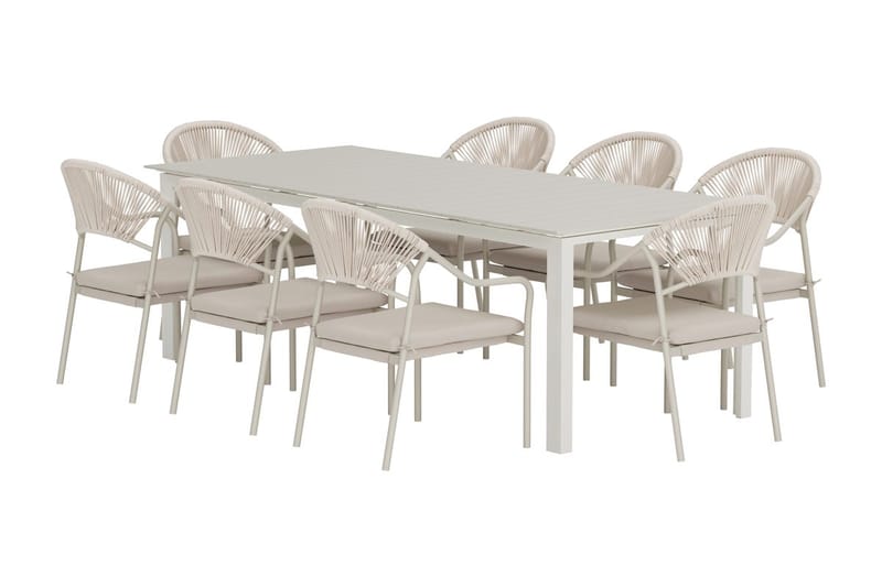 Rektangulärt matbord Levels 229 cm Utomhus med 8 Matstol Paros - Utemöbler - Utegrupp - Matgrupper utomhus