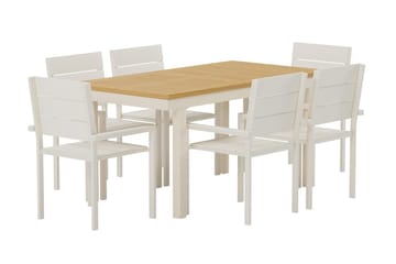 Rektangulärt matbord Panama 160 cm Utomhus med 6 Matstol Levels - Utemöbler - Utegrupp - Matgrupper utomhus