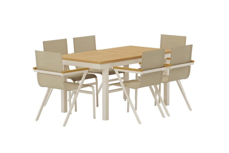 Rektangulärt matbord Panama 160 cm Utomhus med 6 Matstol Mexico - Utemöbler - Utegrupp - Matgrupper utomhus