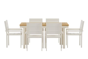 Rektangulärt matbord Panama 160 cm Utomhus med 6 Matstol Levels - Utemöbler - Utegrupp - Matgrupper utomhus