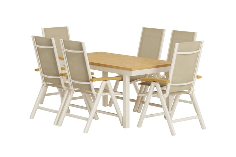 Rektangulärt matbord Panama 160 cm Utomhus med 6 Matstol Panama - Utemöbler - Utegrupp - Matgrupper utomhus