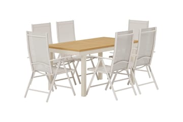 Rektangulärt matbord Panama 160 cm Utomhus med 6 Break Karmstol - Utemöbler - Utegrupp - Matgrupper utomhus