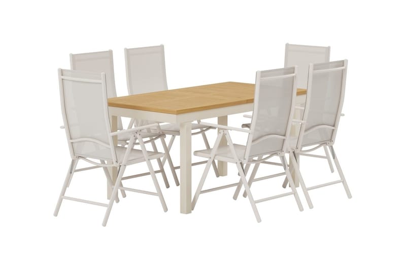 Rektangulärt matbord Panama 160 cm Utomhus med 6 Break Karmstol - Utemöbler - Utegrupp - Matgrupper utomhus