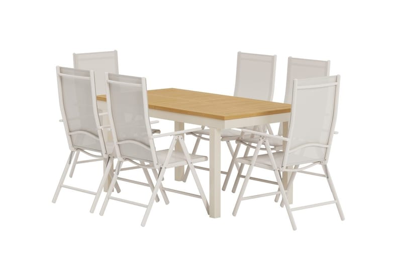 Rektangulärt matbord Panama 160 cm Utomhus med 6 Break Karmstol - Utemöbler - Utegrupp - Matgrupper utomhus