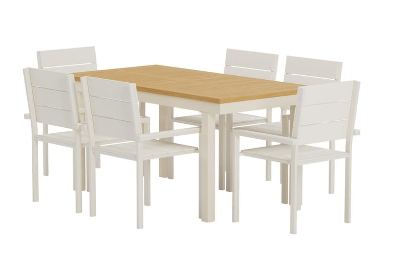 Rektangulärt matbord Panama 160 cm Utomhus med 6 Matstol Levels - Utemöbler - Utegrupp - Matgrupper utomhus
