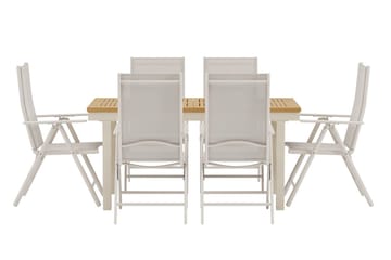 Rektangulärt matbord Panama 160 cm Utomhus med 6 Break Karmstol - Utemöbler - Utegrupp - Matgrupper utomhus