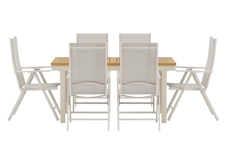 Rektangulärt matbord Panama 160 cm Utomhus med 6 Break Karmstol - Utemöbler - Utegrupp - Matgrupper utomhus
