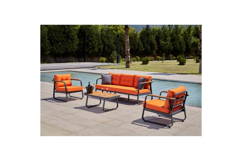 Rio Soffgrupp Utomhus 5-sits Orange - Orange - Utemöbler - Utegrupp - Loungegrupp