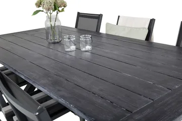 Rives Matgrupp Utomhus 200cm + 6 Parma Karmstolar - Svart - Utemöbler - Utegrupp - Matgrupper utomhus