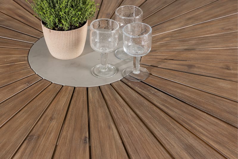 Rosario Matgrupp Rund 140 cm + 6 st Copacabana Matstolar Beige/Brun - Utemöbler - Utegrupp - Matgrupper utomhus