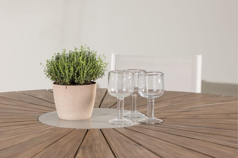 Rosario Matgrupp Rund 140 cm + 6 st Copacabana Matstolar Beige/Brun - Utemöbler - Utegrupp - Matgrupper utomhus