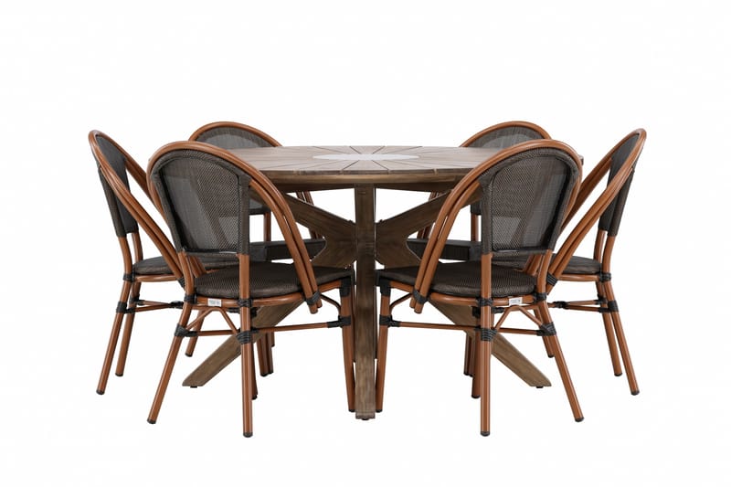Rosario Matgrupp Utomhus 140 cm Rund med 6 GUARDA Utestolar