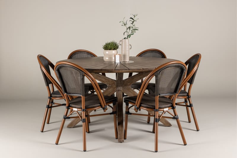 Rosario Matgrupp Utomhus 140 cm Rund med 6 GUARDA Utestolar - Utemöbler - Utegrupp - Matgrupper utomhus