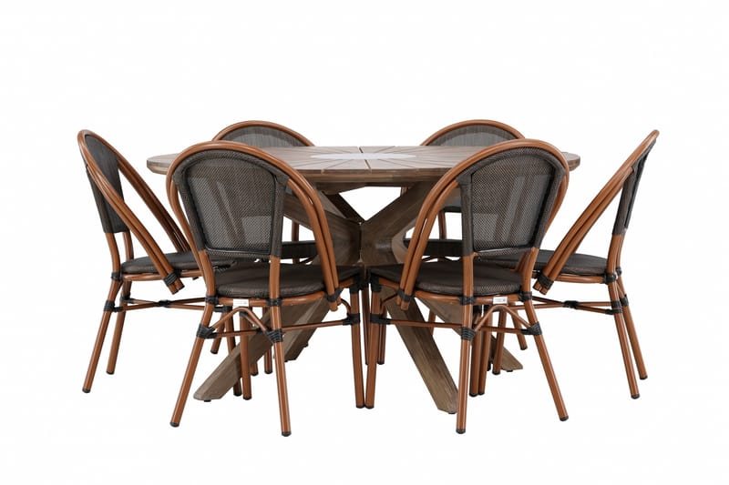 Rosario Matgrupp Utomhus 140 cm Rund med 6 GUARDA Utestolar - Utemöbler - Utegrupp - Matgrupper utomhus