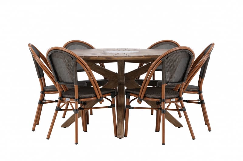 Rosario Matgrupp Utomhus 140 cm Rund med 6 GUARDA Utestolar - Utemöbler - Utegrupp - Matgrupper utomhus