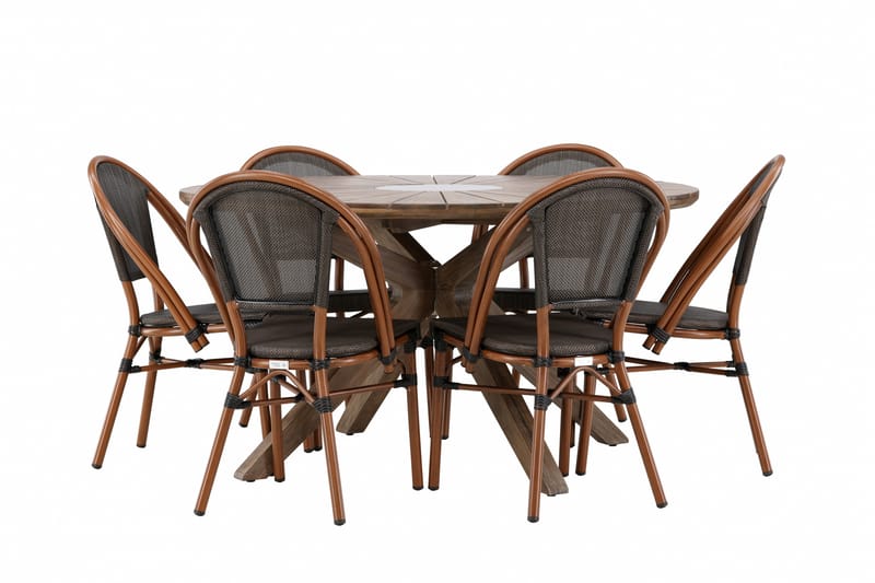 Rosario Matgrupp Utomhus 140 cm Rund med 6 GUARDA Utestolar - Utemöbler - Utegrupp - Matgrupper utomhus