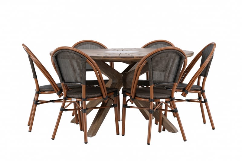 Rosario Matgrupp Utomhus 140 cm Rund med 6 GUARDA Utestolar - Utemöbler - Utegrupp - Matgrupper utomhus