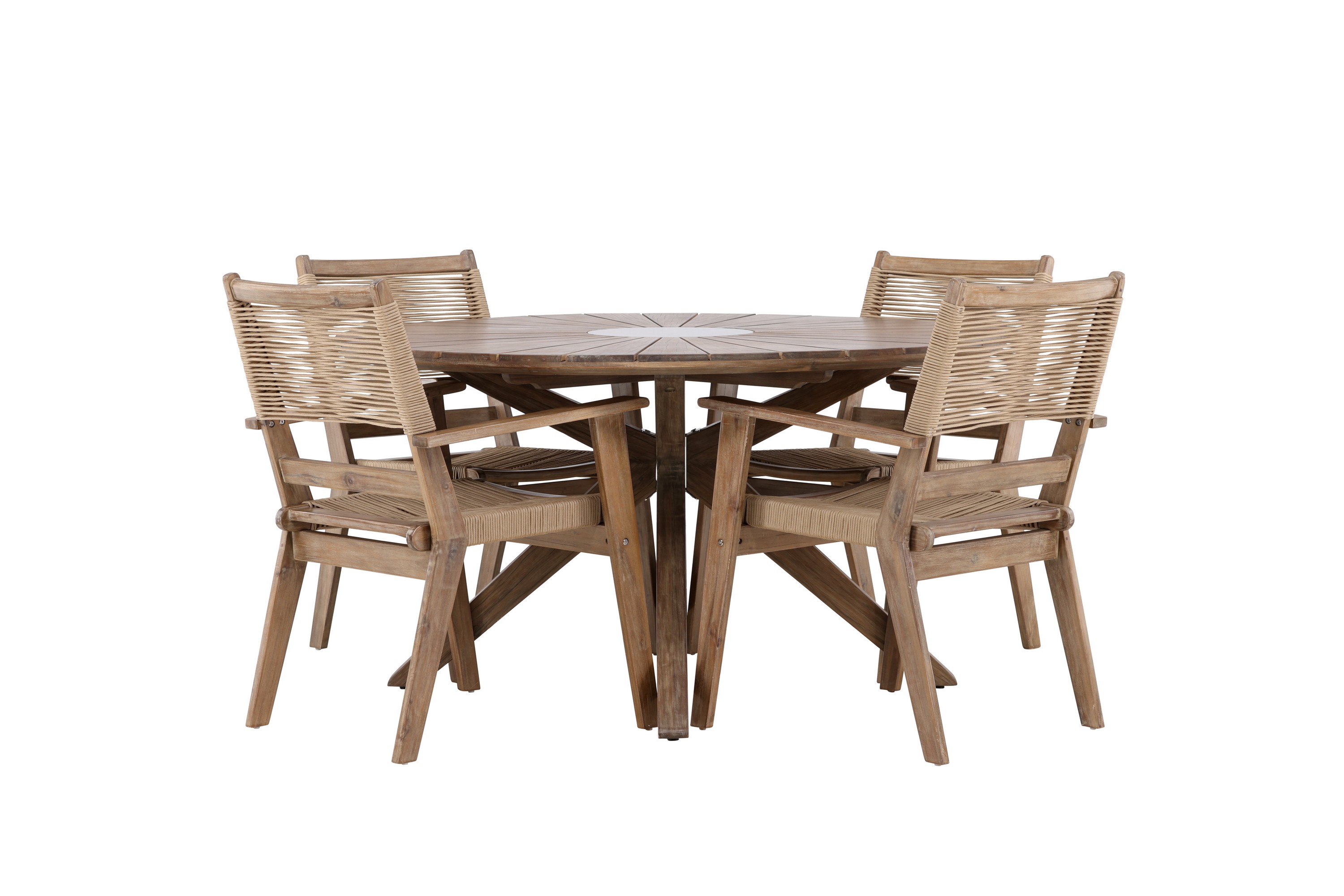 rosario matgrupp utomhus + 4 utestolar brun -