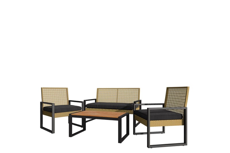 Rosemere Loungegrupp Utomhus, Brun/Svart
