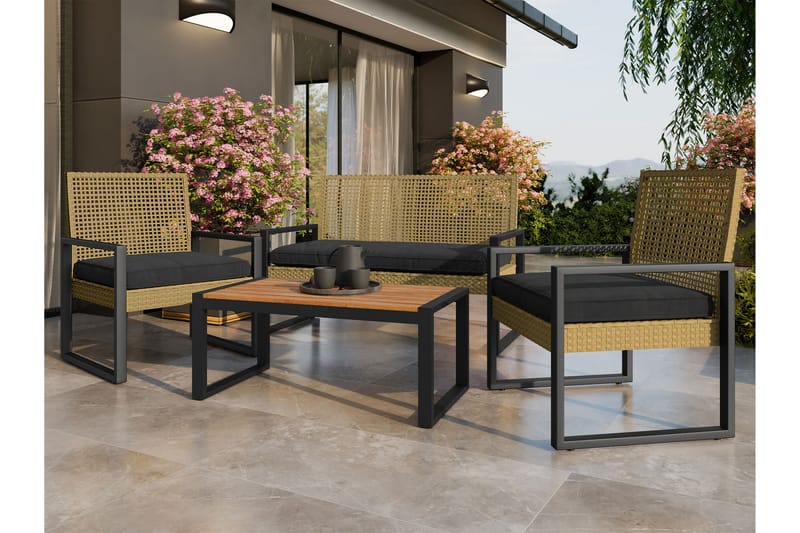 Rosemere Loungegrupp Utomhus - Brun/Svart - Utemöbler - Utegrupp - Loungegrupp