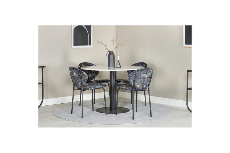 Rund Matgrupp Estelle Svart, Vault - Grön - Utemöbler - Utegrupp - Matgrupper utomhus