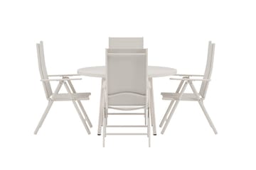 Runt matbord Giardini 120 cm Utomhus med 4 Break Karmstol - Utemöbler - Utegrupp - Matgrupper utomhus