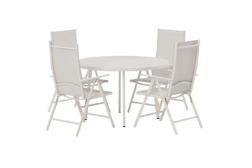 Runt matbord Giardini 120 cm Utomhus med 4 Break Karmstol - Utemöbler - Utegrupp - Matgrupper utomhus