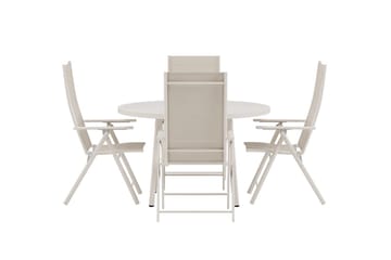 Runt matbord Giardini 120 cm Utomhus med 4 Levanzo Karmstol - Utemöbler - Utegrupp - Matgrupper utomhus