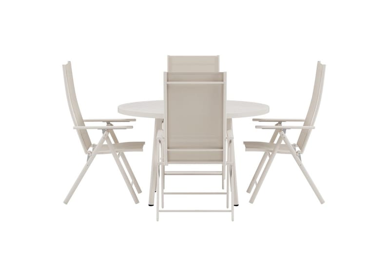 Runt matbord Giardini 120 cm Utomhus med 4 Levanzo Karmstol - Utemöbler - Utegrupp - Matgrupper utomhus