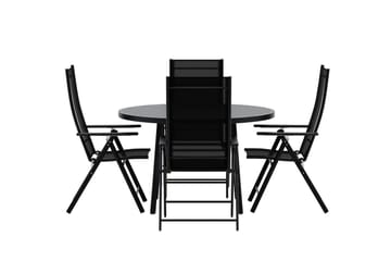 Runt matbord Giardini 120 cm Utomhus med 4 Levanzo Karmstol - Utemöbler - Utegrupp - Matgrupper utomhus